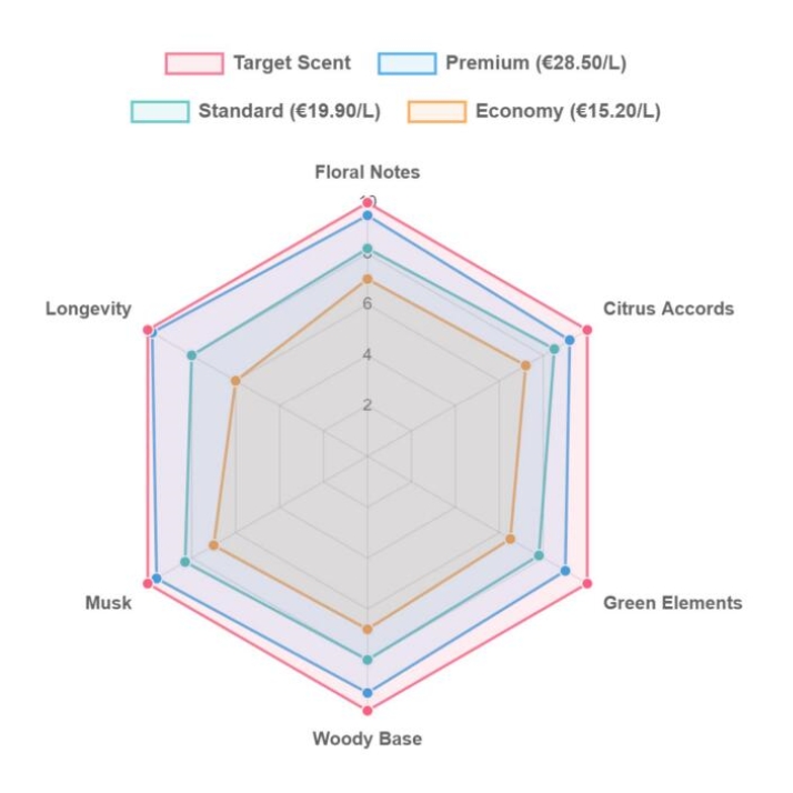 Gráfico de radar de fragancia